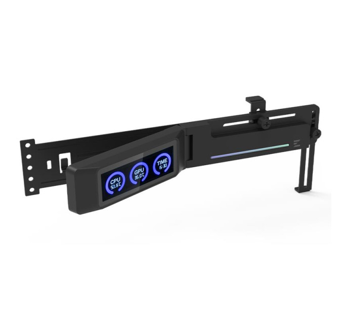 Zalman Тримач VGA з дисплеєм Zalman ZM-VS3 DS,  5V 3Pin ARGB, USB 9Pin ARGB, чорний