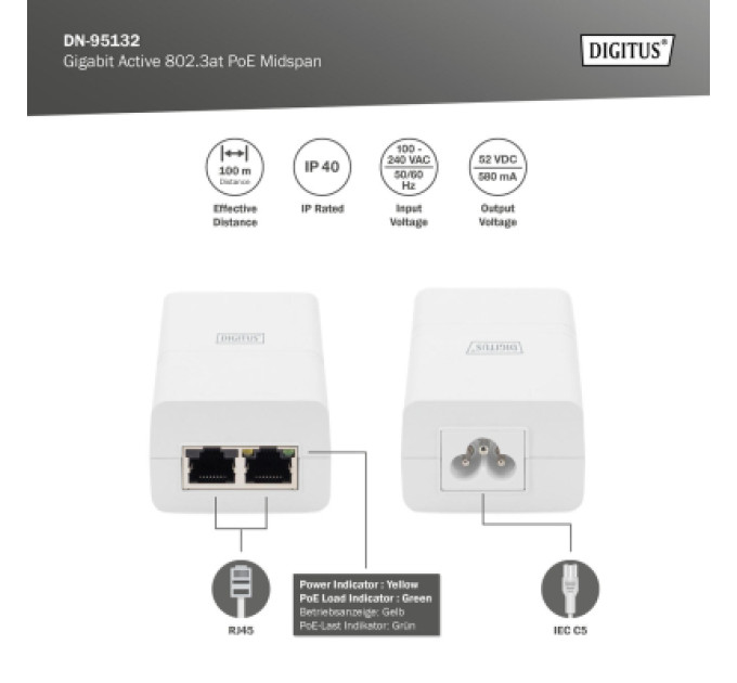 Digitus Адаптер PoE Digitus DN-95132