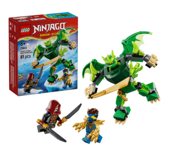 LEGO Конструктор LEGO NINJAGO Бойовий набір робота Дракона Ллойда (71862)