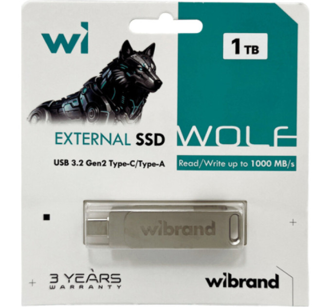 Wibrand Накопичувач SSD USB 3.2 1TB Wolf Wibrand (WIEXSSD/WO1TB)