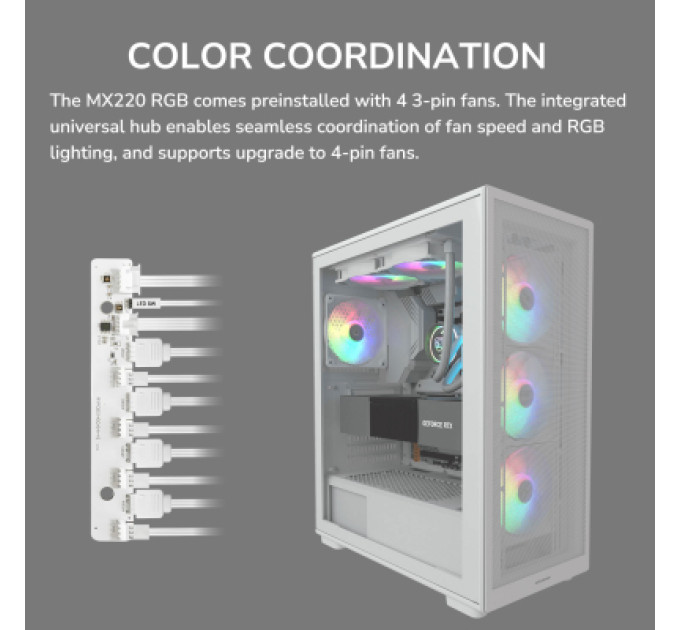 Cougar Корпус для ПК Cougar MX160 RGB White