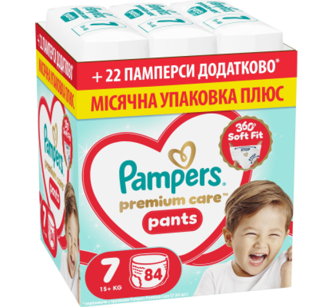 Pampers Підгузки Pampers Premium Care Pants Розмір 7 (15+ кг) 84 шт (8006530315784)