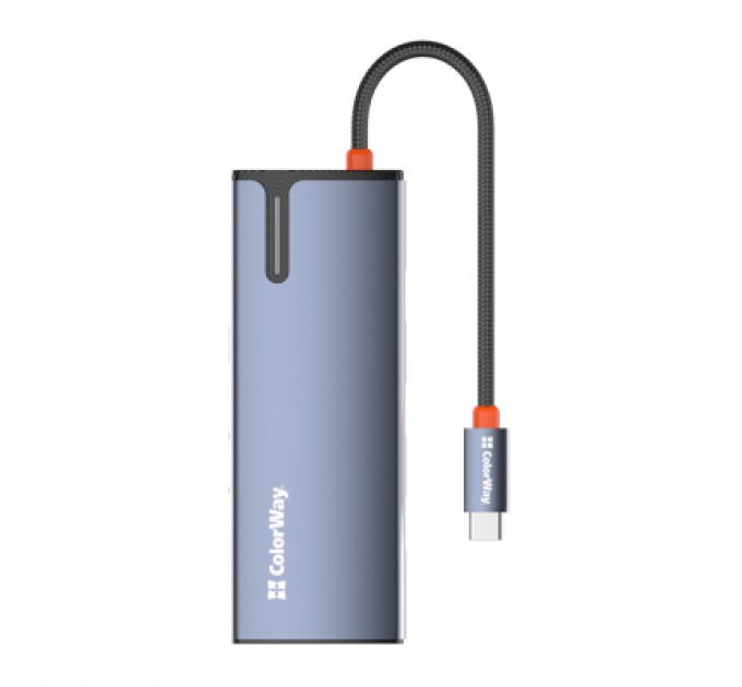 ColorWay Порт-реплікатор ColorWay Docking Station USB-C 6-в-1 Type C PD 100W/USB3.0х3/HDMI 4К/RJ45 (CW-HUB02)