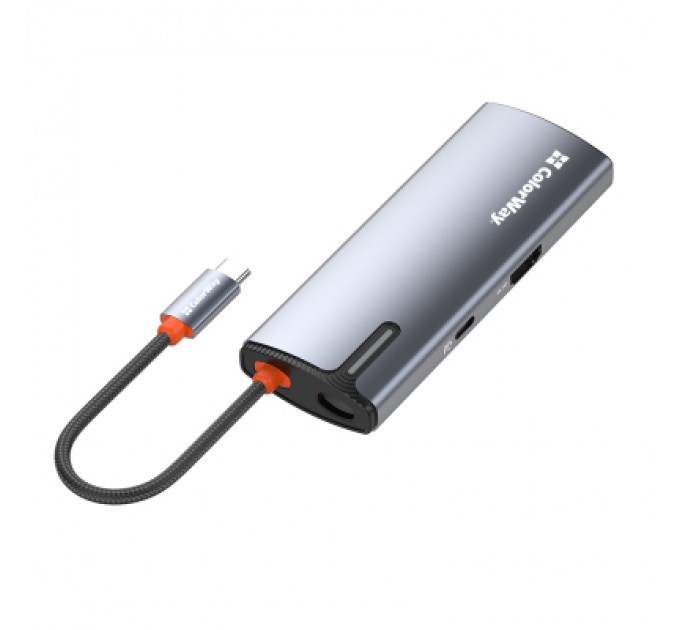 ColorWay Порт-реплікатор ColorWay Docking Station USB-C 6-в-1 Type C PD 100W/USB3.0х3/HDMI 4К/RJ45 (CW-HUB02)