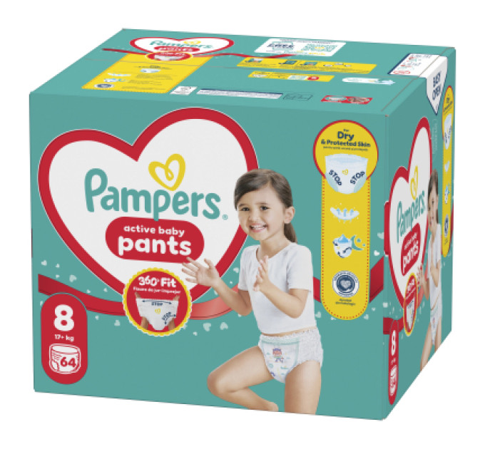 Pampers Підгузки Pampers Active Baby Pants Розмір 8 (17+ кг) 64 шт (8006530304627)