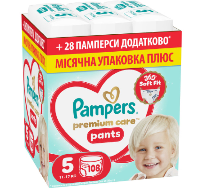 Pampers Підгузки Pampers Premium Care Pants Розмір 5 (11-17 кг) 108 шт (8006530315838)