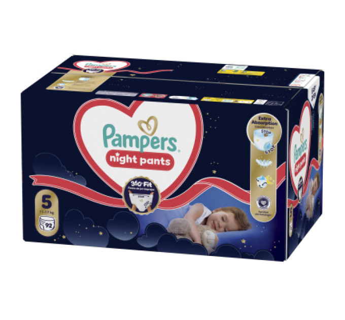 Pampers Підгузки Pampers Night Pants Розмір 5 (11-17 кг) 92 шт (8006530320542)