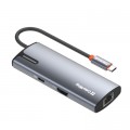 ColorWay Порт-реплікатор ColorWay Docking Station USB-C 6-в-1 Type C PD 100W/USB3.0х3/HDMI 4К/RJ45 (CW-HUB02)