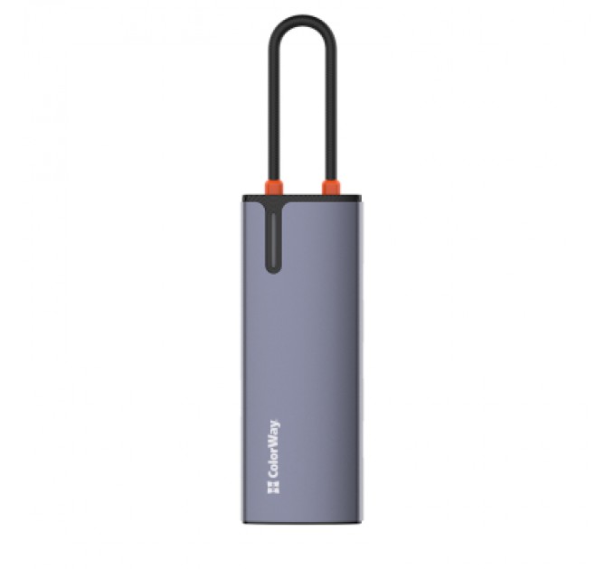 ColorWay Порт-реплікатор ColorWay Docking Station USB-C 6-в-1 Type C PD 100W/USB3.0х3/USB2.0/RJ45 (CW-HUB03)