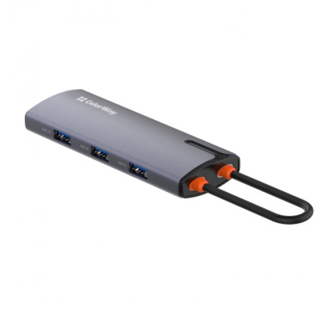 ColorWay Порт-реплікатор ColorWay Docking Station USB-C 6-в-1 Type C PD 100W/USB3.0х3/USB2.0/RJ45 (CW-HUB03)