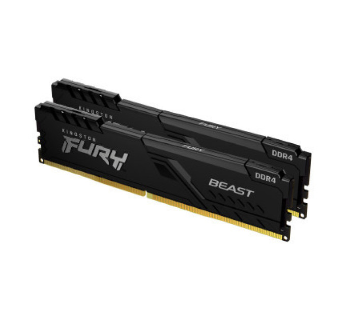 Kingston Fury (ex.HyperX) Модуль пам'яті для комп'ютера DDR4 64GB (2x32GB) 3600 MHz Fury Beast Black Kingston Fury (ex.HyperX) (KF436C18BBK2/64)