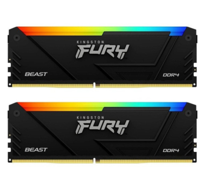 Kingston Fury (ex.HyperX) Модуль пам'яті для комп'ютера DDR4 16GB (2x8GB) 3200 MHz Beast RGB Kingston Fury (ex.HyperX) (KF432C16BB2AK2/16)