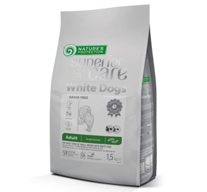 Nature's Protection Сухий корм для собак Nature's Protection Superior Care White Dogs Grain Free Insect Adult Small Breeds 1.5 кг (NPSC47441)