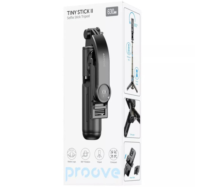 Proove Трипод Proove Tiny Stick II Selfie Stick Tripod 630 mm Black (MPTS20010001)