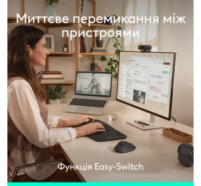 Logitech Мишка Logitech Signature Comfort Plus M850L Wireless/USB-C Graphite (910-007715)
