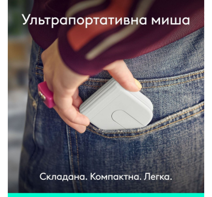 Logitech Мишка Logitech Mobi Fold Bluetooth Off-White (910-007631)
