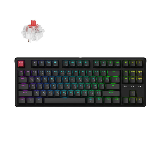 Keychron Клавіатура бездротова Keychron C3 Max Super Red Switch Black RGB (C3M-H1-UA)