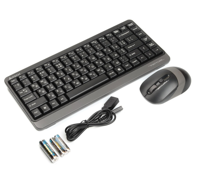 A4Tech Комплект (клавіатура, миша) бездротовий A4Tech FG1110 Grey