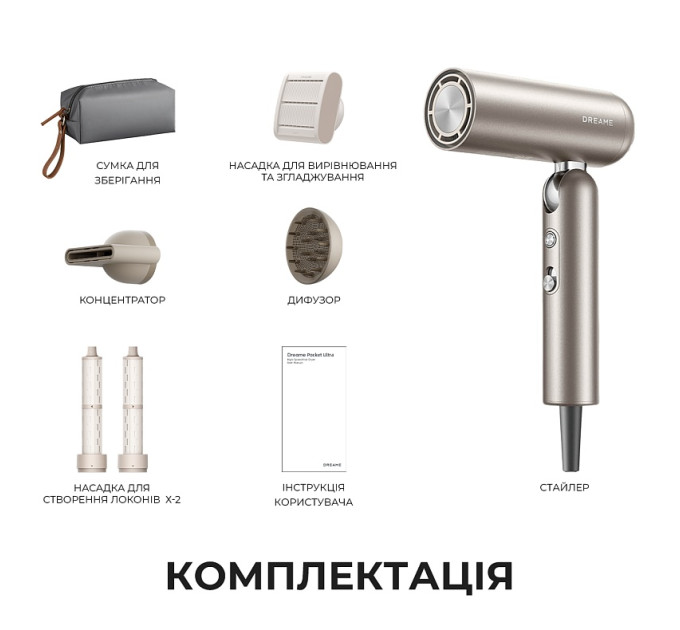 Фен Dreame Pocket Pro 5in1 Titanium (AHD51PRO_T5)
