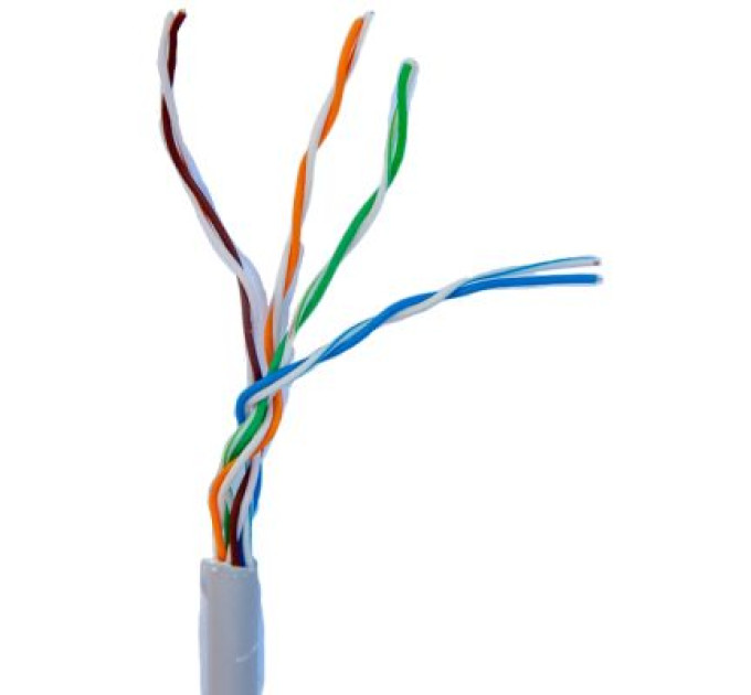 GEAR Кабель мережевий UTP 305м, cat.5e, CCA(25%), 4*2*0,51, PVC, indoor, grey GEAR (GEC-UTPCCA25051305)