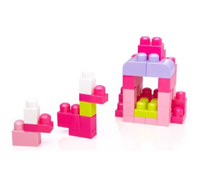 Mega Bloks Конструктор Mega Bloks рожевий у мішку 80 деталей (DCH62)