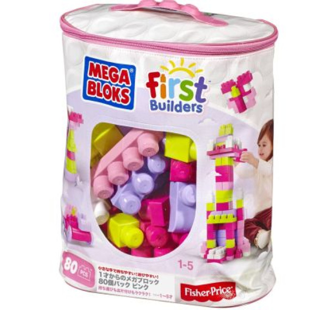 Mega Bloks Конструктор Mega Bloks рожевий у мішку 80 деталей (DCH62)