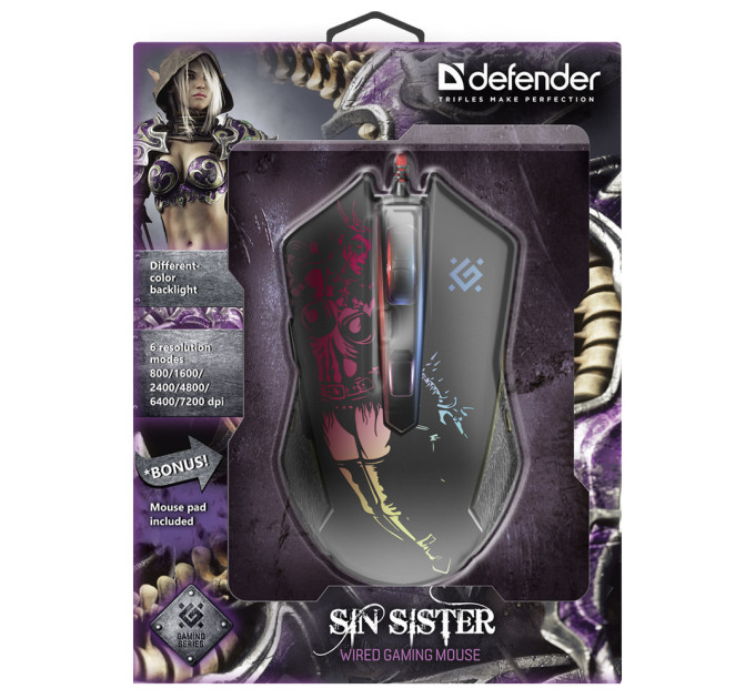 Defender Мишка Defender Sin'Sister GM-933 USB Black (52933)