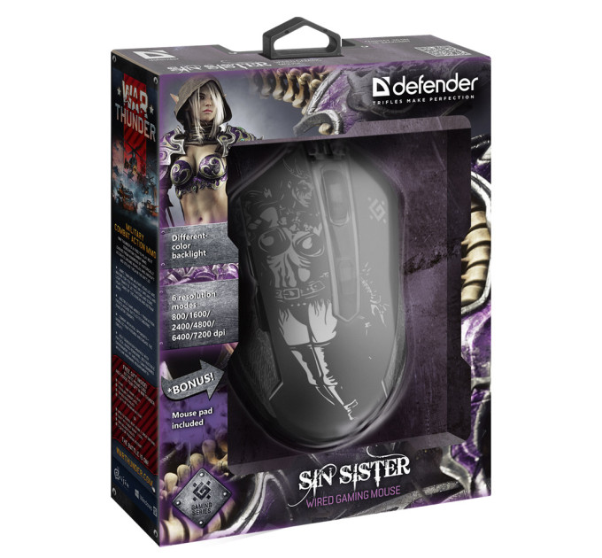 Defender Мишка Defender Sin'Sister GM-933 USB Black (52933)