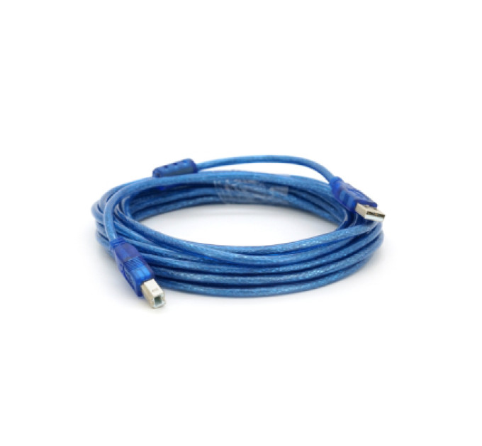 Ritar Кабель для принтера USB 2.0 AM/BM 5.0m ferrite blue Ritar (YT-AM/BM-5.0TBL)