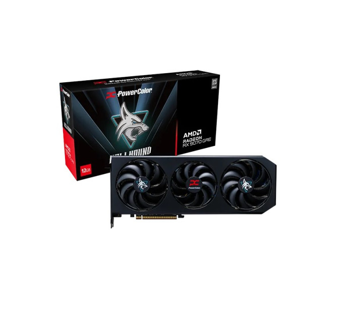 PowerColor Відеокарта AMD Radeon RX 9070 GRE 12GB GDDR6 Hellhound PowerColor (RX9070GRE 12G-L/OC)