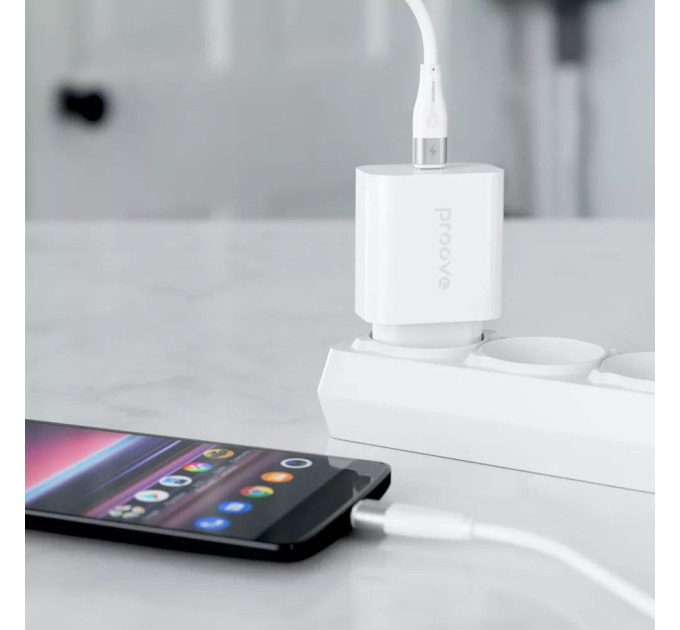Proove Мережевий зарядний пристрій Proove Rapid 30W White (WCRP30012202) + кабель USB Type-C