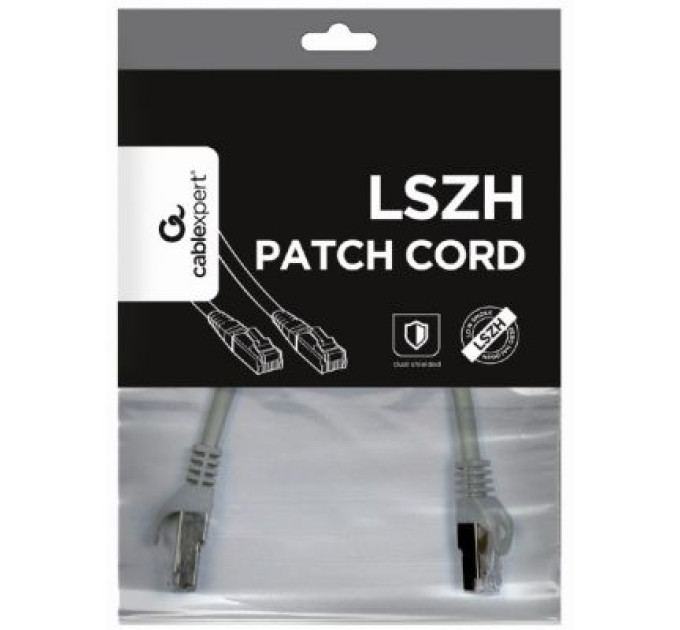 Cablexpert Патч-корд 0.25м S/FTP Cat 6A CU LSZH gray Cablexpert (PP6A-LSZHCU-0.25M)