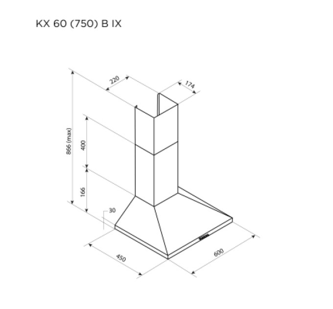 Pyramida Витяжка кухонна Pyramida KX 60 (750) B IX