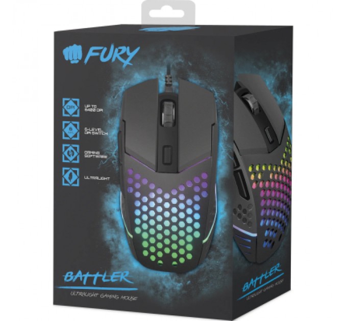 Fury Мишка Fury Battler USB Black (NFU-1654)
