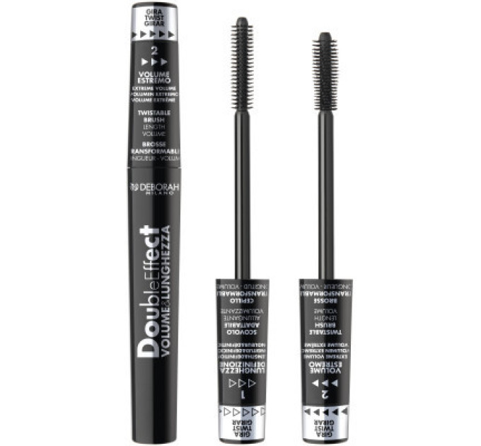 Deborah Туш для вій Deborah Double Effect Volume & Lunghezza Black (8009518283907)