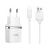 HOCO Мережевий зарядний пристрій Hoco C12 (2USB, 2.4А) White (C12MW) + кабель MicroUSB