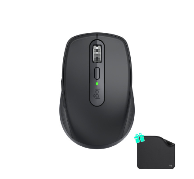 Logitech Мишка Logitech MX Anywhere 3S for Business Wireless/Bluetooth + Mouse Pad Studio Series Graphite (MX910-006958)