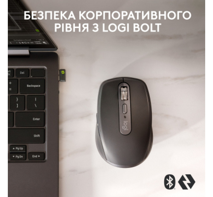 Logitech Мишка Logitech MX Anywhere 3S for Business Wireless/Bluetooth + Mouse Pad Studio Series Graphite (MX910-006958)