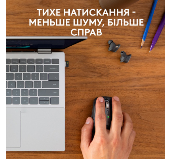 Logitech Мишка Logitech MX Anywhere 3S for Business Wireless/Bluetooth + Mouse Pad Studio Series Graphite (MX910-006958)