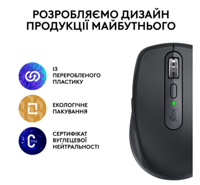 Logitech Мишка Logitech MX Anywhere 3S for Business Wireless/Bluetooth + Mouse Pad Studio Series Graphite (MX910-006958)