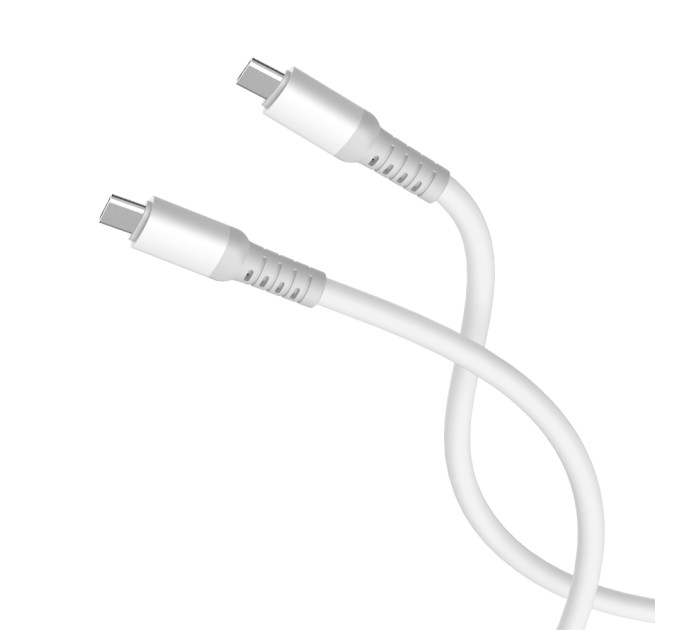 ColorWay Кабель ColorWay USB Type-C - USB Type-C (M/M), liquid silicone, 3А, 1 м, White (CW-CBPDCC093-WT)