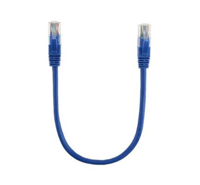 Ritar Патч-корд 0.25м, RJ-45, Cat.5e, CU, мідь, синій Ritar (PCR-CU/0.25Be / 01136)