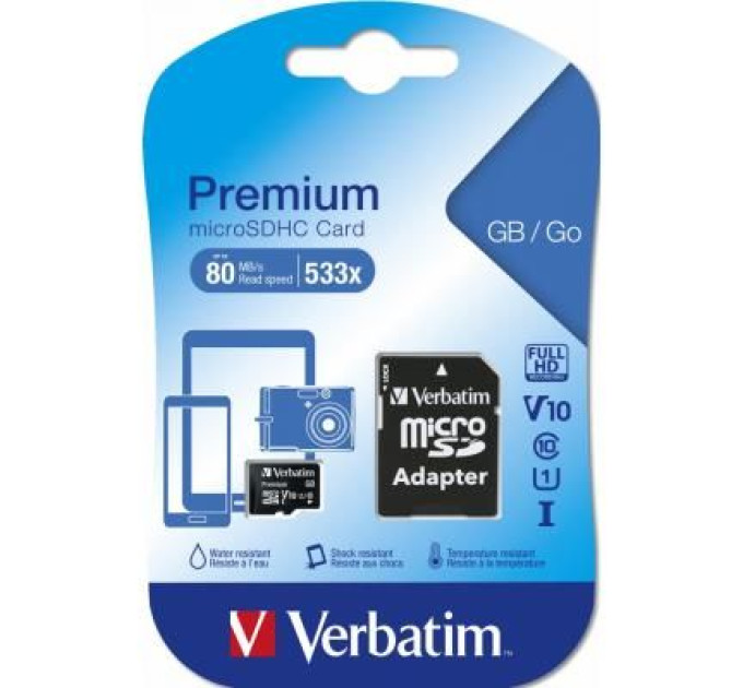 Verbatim Карта пам'яті Verbatim 128GB microSDHC class 10 UHS-I (MDAVR-96/G)