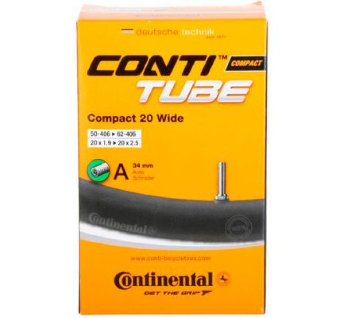 Continental Велосипедна камера Continental Compact 20"x1.9-2.5 wide 50-406 / 62-451 RE AV34mm (181271)