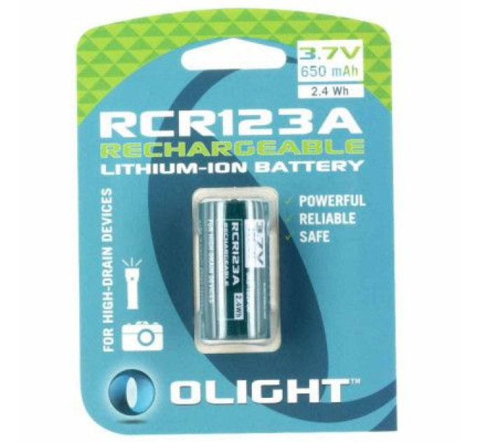Olight Акумулятор Olight RCR123 (16340) Li-Ion 650 mAh (ORB2-163P06)