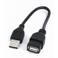 Подовжувач Cablexpert CCP-USB2-AMAF-0.15M , преміум якість USB 2.0 A-тато/A-мамо, 0.15 м.