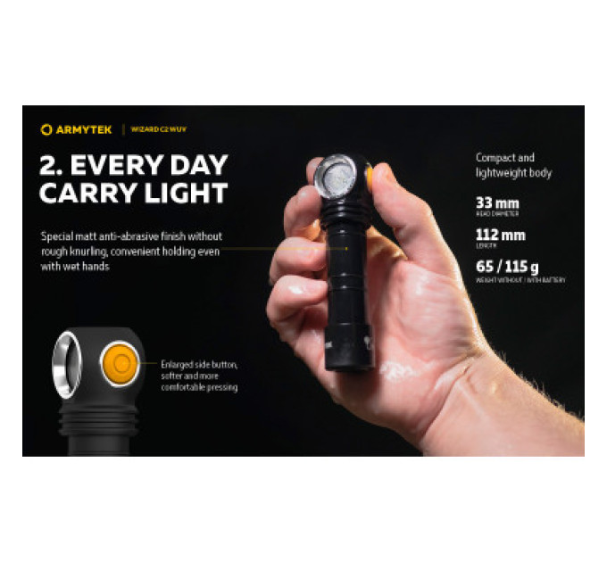 Armytek Ліхтар Armytek Wizard C2 WUV White & Ultraviolet (F08901UF)
