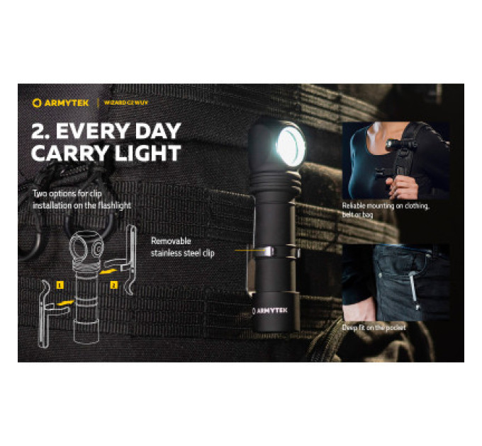 Armytek Ліхтар Armytek Wizard C2 WUV White & Ultraviolet (F08901UF)