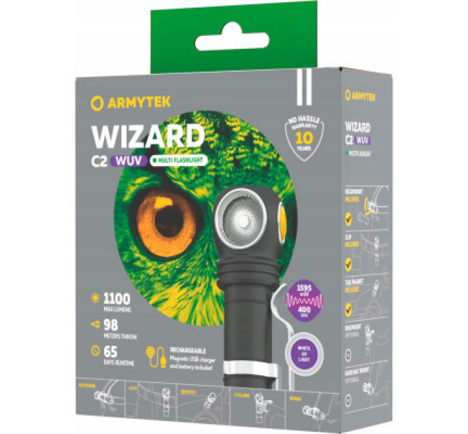 Armytek Ліхтар Armytek Wizard C2 WUV White & Ultraviolet (F08901UF)
