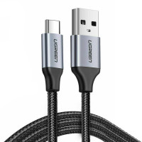 Дата кабель USB 2.0 AM to Type-C 1.5m US288 Aluminum Braid (Black) Ugreen (60127)